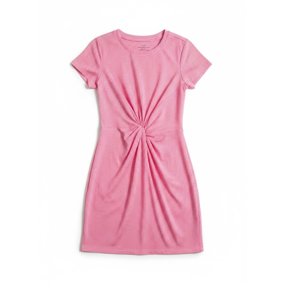 Vineyard Vines Sankaty Twist Dress Womens Small Pink‎ Striped Short Sleeve
